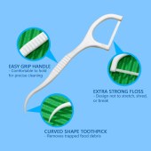 Flosser Dental Floss Picks Flat Line 50 pcs * 2