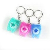 ISO Approved Mint Flavor Oral Hygiene 10m Tooth Shape Keychain box Flosser Dental Floss Pack of 7 colors