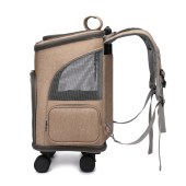 Amazon Luxury Breathable Detachable Trolley Wheeled Dog Cat Pet Travel Carrier Bag Pet Backpack Bag For Dog Cat