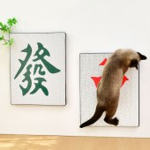 White Craft Paper Cat Scratcher Wall Mounted Scratching Board for Cats Mahjong Style Vertical Corrugated Scratch Board