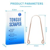 ISO Approved Customized Oral Care Copper Stainless Steel Metal Tongue Cleaner Scraper * 2