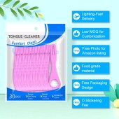 Multi-purpose Oral Hygiene Care Teeth Cleaning Plastic Interdental Toothpick Tongue Scraper Cleaner * 2 packs