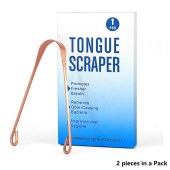 ISO Approved Customized Oral Care Copper Stainless Steel Metal Tongue Cleaner Scraper * 2