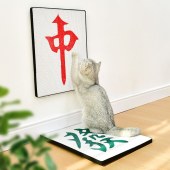 White Craft Paper Cat Scratcher Wall Mounted Scratching Board for Cats Mahjong Style Vertical Corrugated Scratch Board