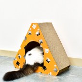 Triangle Foldable cat house Cardboard cat scratcher pet house Cat Scratching pad for large cats