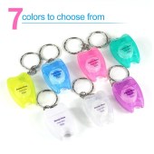 ISO Approved Mint Flavor Oral Hygiene 10m Tooth Shape Keychain box Flosser Dental Floss Pack of 7 colors