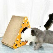 Triangle Foldable cat house Cardboard cat scratcher pet house Cat Scratching pad for large cats