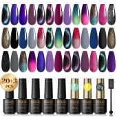 ROSALIND cross-border new cat eye nail varnish sleeve box 23 bottles of nail gloss nail polish for nail salon(pack of 2)