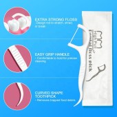 Hot selling Oral Hygiene Biodegradable Tooth Clean Individually Wrapped Flosser Toothpick Dental Floss Pick 100 pcs