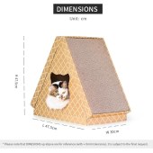 Triangle Foldable cat house Cardboard cat scratcher pet house Cat Scratching pad for large cats