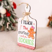 Christmas Gingerbread Man Wooden Plaque Ornament Christmas Decoration Wooden Biscuit Man Shop Welcome Pendant