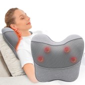 Portable Full Body Back Electric Home Car Vibrating Heated Shiatsu Neck Massage Pillow Cushion With Heat Shiatsu Massage Cushion