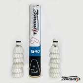 Factory Supply G40 Badminton Shuttlecock Goose Feather Ball for Competitive and Professional Training Cork Head Material (2 tubes)