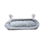 Foldable Cat Hammock with Suction Cups Machine Washable Plush Cat and Dog Bed Winter Warming Cat Bed