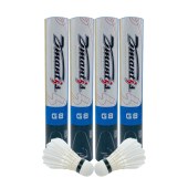 Professional BWF Approved Durable Badminton Ball Straight Long Goose Feather Badminton Shuttlecock 3in1 Speed 74/75/76/77/78 (Two Tubes)