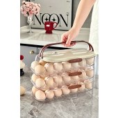 Kitchen Auto 4 Tiers Plastic Organizer Egg Rack Container Storage Organizer Dispenser Holder Roller Box For Refrigerator Fridge