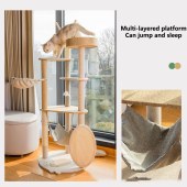 Cat Tree Climbing Frame Cute Luxury Integrated Large Cat Trees Scratcher Sisal Wood Pet Cat Tree Tower with hammock