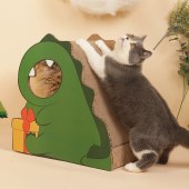 Dinosaur-shaped Cat Scratching Board with Play and Rest Features