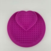 Heart Dog Cat Slow Feeder Lick Pad with Suction Cups Calming Treat Mat Dog Puzzle Toys Pet Training Pad