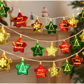 Hot sale Star Ball Shaped Decorative Hanging String Solar Light Pendant Christmas Tree Decoration Led Hanging Lights