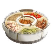 Modern 5-Compartment Clear Plastic Serving Tray Lid Fashionable Wholesale Household Food Snack Tray Kitchen Injection Technics