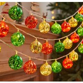 Hot sale Star Ball Shaped Decorative Hanging String Solar Light Pendant Christmas Tree Decoration Led Hanging Lights