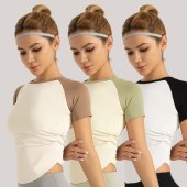 Lightweight Breathable Ladies T Shirts Anti-Wrinkle Designer T Shirt Running Seamless Girl T Shirt