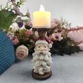 Santa Claus Candle Holder Snowman Home Living Room Tabletop Decoration Gift Resin Craft