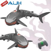 AiJH New Design Outdoor RC Boat Toys Simulation Waterproof 2.4G RC Shark Animal Toy Sale 40 Meters Remote Control Shark