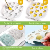 Pineapple Shape Crystal Clear Silicone Ice Cube Tray Ice Ball Maker (2 pack)