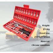 46 pcs socket wrench set heavy duty multi function combination hand tools auto car repair ratchet wrench kit