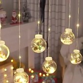 LED String Lights Christmas Wishing Ball Curtain Lights Fairy Lights Old Snowman Tree Holiday Lights Outdoor Room Decoration Atmosphere Lights