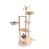 Cat Tree Climbing Frame Cute Luxury Integrated Large Cat Trees Scratcher Sisal Wood Pet Cat Tree Tower with hammock