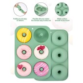 Baking Tools Silicone 3D donat Cake Mold Bread Cake Pan Perforated Baking Tray for Baking (2 pack)