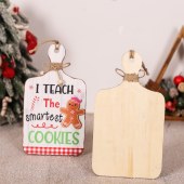 Christmas Gingerbread Man Wooden Plaque Ornament Christmas Decoration Wooden Biscuit Man Shop Welcome Pendant