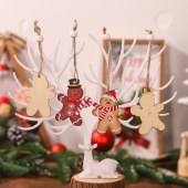 Christmas Wooden Gingerbread Man Ornaments Ginger Man Christmas Tree Hanging Decorations Gingerbread Figurines Pendant Present