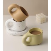 BHM- Manufacture Ceramic Espresso Mugs Coffee Cups Original Handmade double layers Mug Coffee Cup with Tray Ceramic Mug