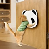 Panda Shape Cat Scratcher Vertical Scratching board for cats Corrugated Scratch Board post to wall for decoration