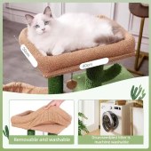 Cute Cat Tree Cactus Kitten Scratcher for Indoor Cats Sisal Scratch Post Small Green Cat Tower with Balls