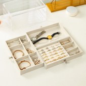 Clear Acrylic Velvet Jewellery Storage Earring Rings Necklaces Display Organizer Jewellery Box With Drawers transparent top