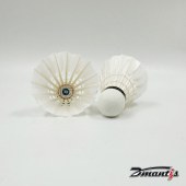 DMantis Durable G10 Cork Head Badminton Shuttlecock 74-78 Class a Goose Feather Ball for Daily Sports Training Indoor Use (2 Tubes)