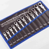 Ratchet Spanner Flex Head Ratcheting Repair Tools 12pcs Ratchet Wrench Set