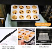 Bakeware 12 Cups Silicone Nonstick Round Muffin Pan Baking Tray Mousse Cake Mould