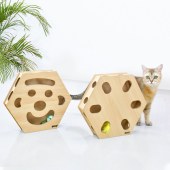 New Interactive Cat Toys Busy Box Automatic Feather Pop Out Hide in Holes Box Toy Mice Whack-A-Mole Teaser Toy for Indoor Cats