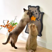 New Arrival Capybara Shape Cat Scratcher Vertical Scratching Board for Cats Kittens Cardboard Wall Mounted Scratch Board