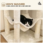 Cat Tree Climbing Frame Cute Luxury Integrated Large Cat Trees Scratcher Sisal Wood Pet Cat Tree Tower with hammock