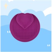 Heart Dog Cat Slow Feeder Lick Pad with Suction Cups Calming Treat Mat Dog Puzzle Toys Pet Training Pad