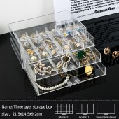 120 Grids Transparent Jewellery Display Large Capacity Earring Ring Gift Boxes with Drawers Jewellery Rack Organizer Storage Box