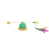 Automatic Cat Teasing Electric Toy with Infrared Pointer, Pet Teasing Stick with Bite-Resistant Feathers, Rotating for Self-Entertainment