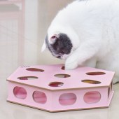 New Interactive Cat Toys Busy Box Automatic Feather Pop Out Hide in Holes Box Toy Mice Whack-A-Mole Teaser Toy for Indoor Cats